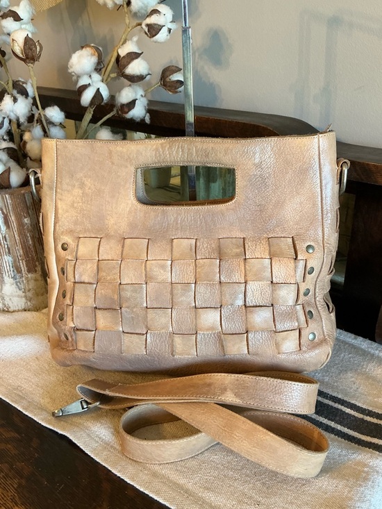 Bed Stu Orchid Leather Satchel Handbag Crossbody Bag Taupe Driftwood MSRP $280 - Picture 4 of 13